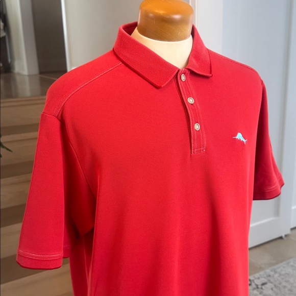 Tommy Bahama Red Supima Cotton Polo Shirt Size XL - Picture 2 of 7